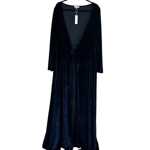🔟 Baltic Born Velvet Duster | Navy Blue | Size 2XL - Picture 1 of 10